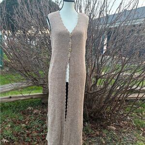 Vintage INMENLONE Long Ribbed Sweater Vest | Small–Medium